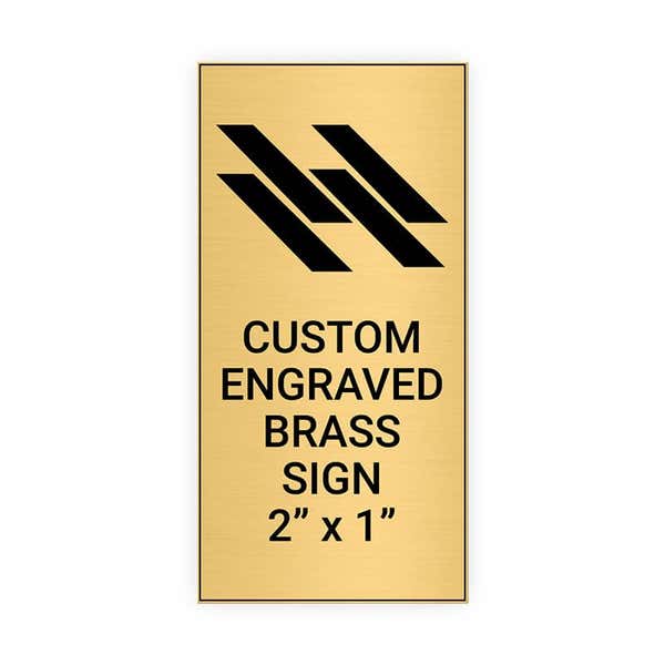 Vertical Engraved 2" x 1" Heavy Brass Signs