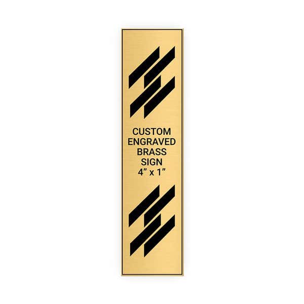 Vertical Engraved 4" x 1" Heavy Brass Signs
