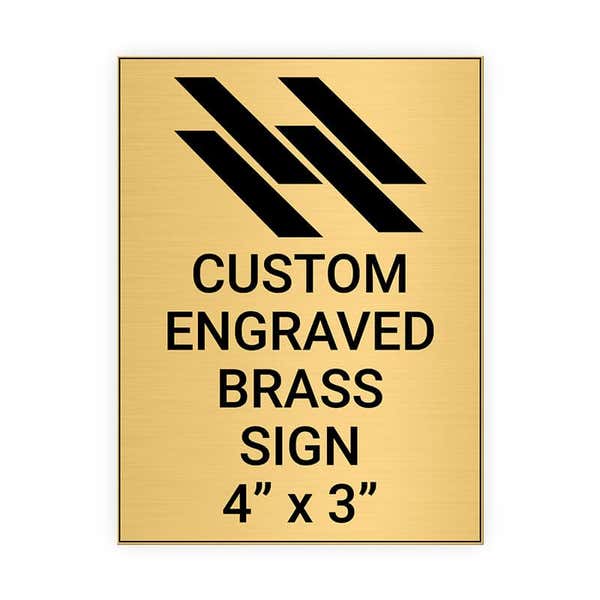 Vertical Engraved 4" x 3" Heavy Brass Signs 