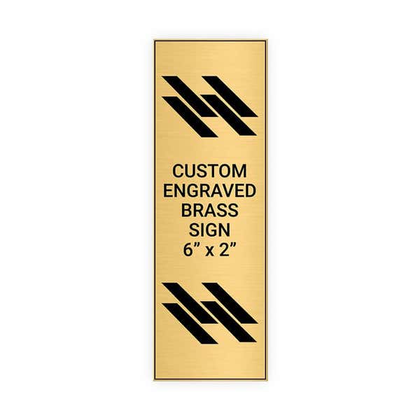 Vertical Engraved 6" x 2" Heavy Brass Signs 
