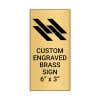 Vertical Engraved Heavy Brass Signs 6" x 3"
