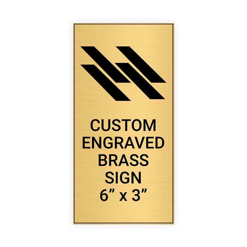 Vertical Engraved Heavy Brass Signs 6" x 3"