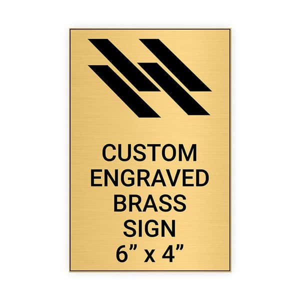 Vertical Engraved 6" x 4" Heavy Brass Signs 
