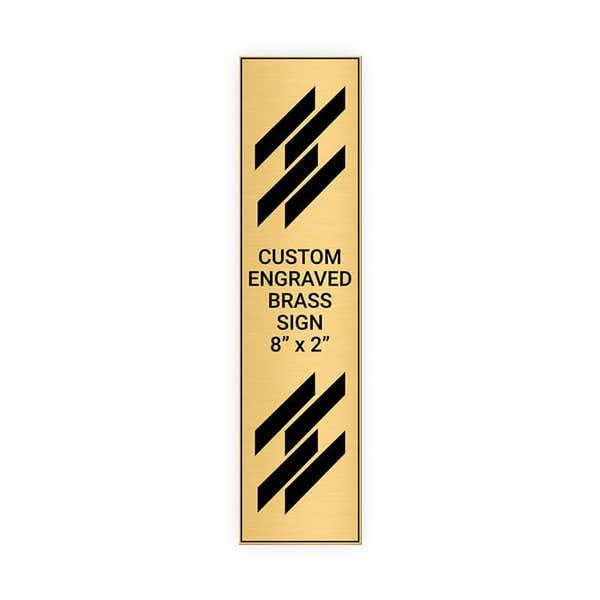 Vertical Engraved 8" x 2" Heavy Brass Signs 