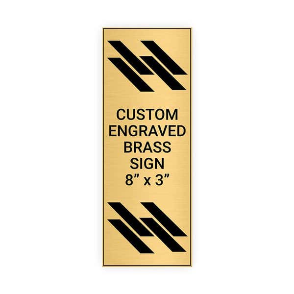 Vertical Engraved 8" x 3" Heavy Brass Signs 
