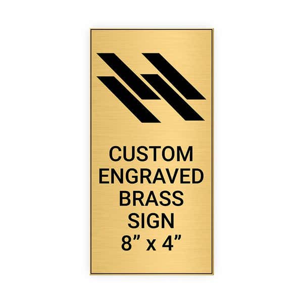 Vertical Engraved 8" x 4" Heavy Brass Signs