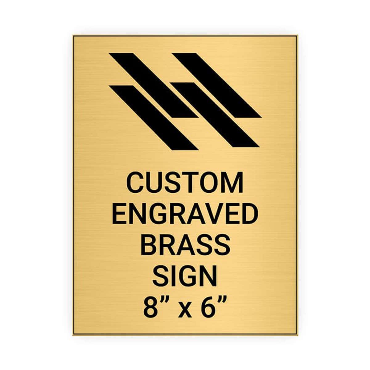 Vertical Engraved Heavy Brass Signs 8" x 6"