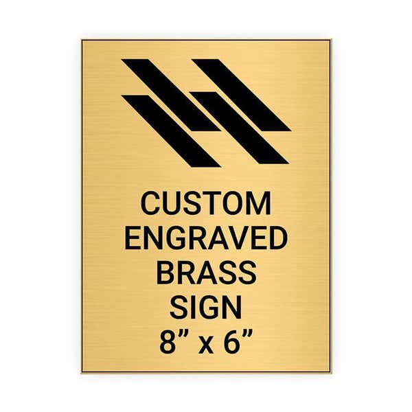 Vertical Engraved 8" x 6" Heavy Brass Signs