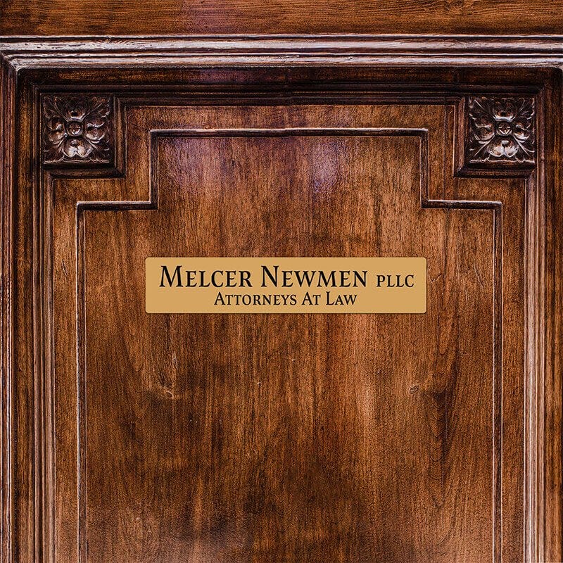 Engraved plastic sign for an attorney's office