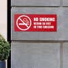 Engraved plastic sign for a no smoking area