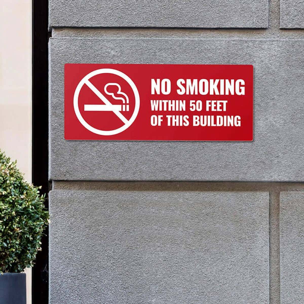 Engraved plastic sign for a no smoking area