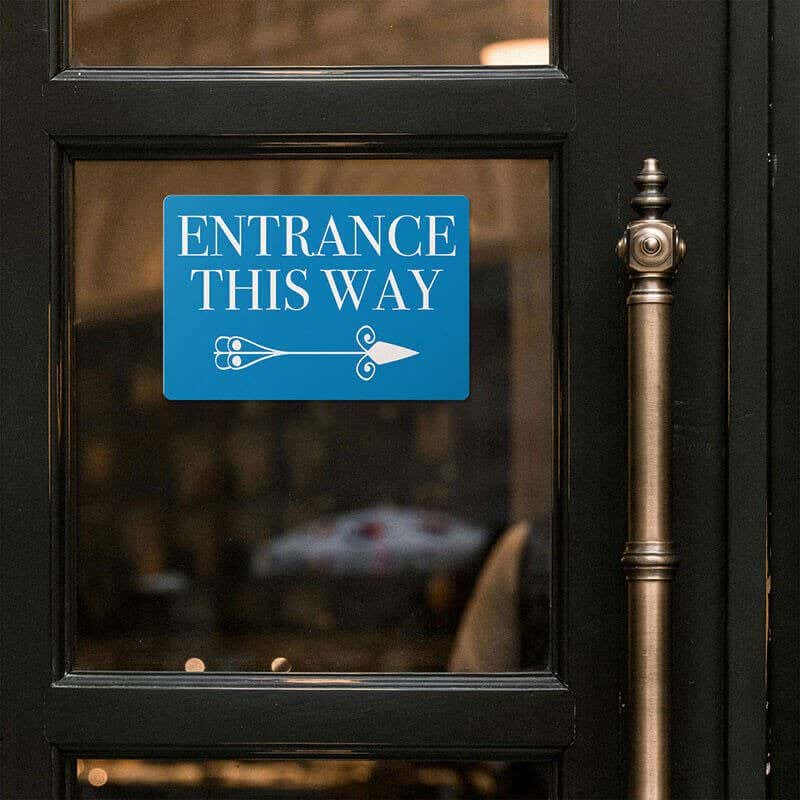 Engraved plastic sign for an entrance