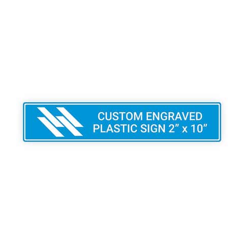2" x 10" Custom Engraved Plastic Sign Indoor/Outdoor Horizontal
