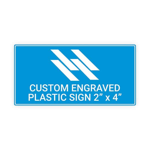 2" x 4" Custom Engraved Plastic Sign Indoor/Outdoor Horizontal