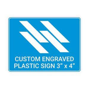 Engraved Plastic Sign Horizontal 3" x 4"