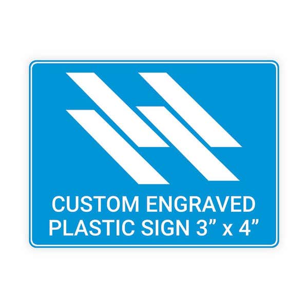 Plastic Engraved 3" x 4" Horizontal Sign