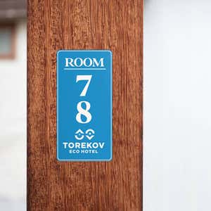 Engraved Sign Vertical 4" x 2" for a room number
