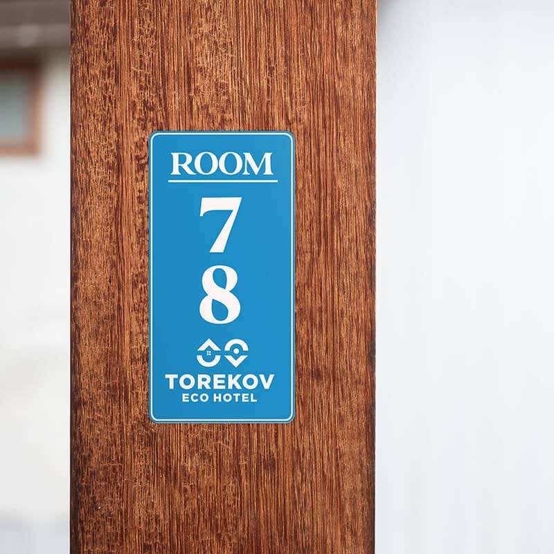 Engraved Sign Vertical 4" x 2" for a room number