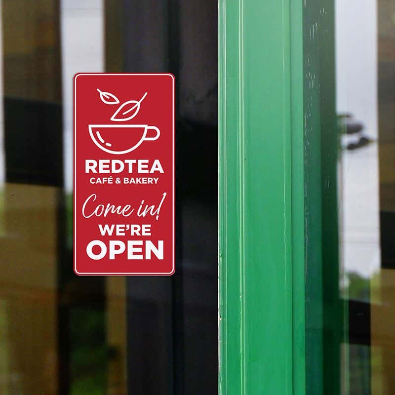 Engraved Sign Vertical 6" x 3" for a cafe and bakery