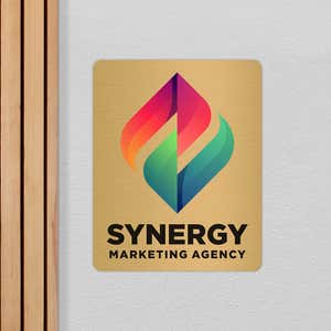 10x8 printed brass sign displayed by a doorway