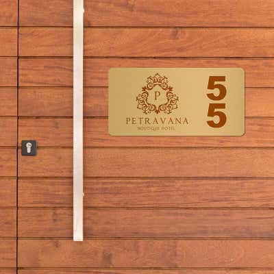 Horizontal Full Color 2" x 4" Brass Signs - alternate view