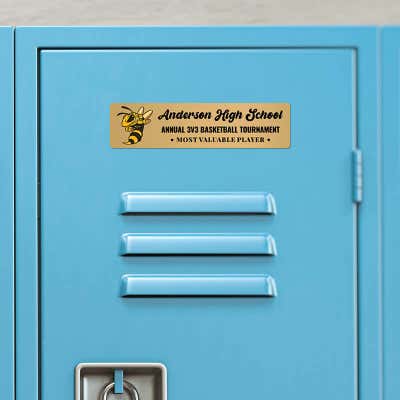 Horizontal Full Color 2" x 8" Brass Signs - alternate view