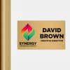 6x10 printed brass sign displayed outside of an office