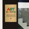 6x4 printed brass sign displayed by a doorway