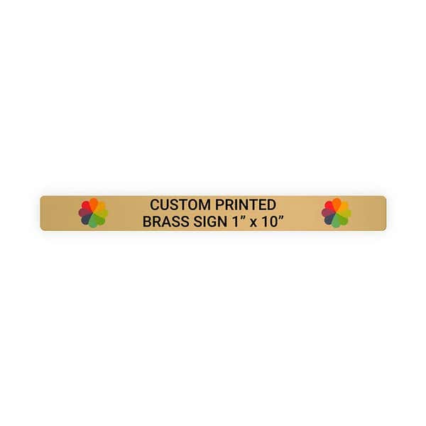 Horizontal Full Color Brass Signs 1" x 10"