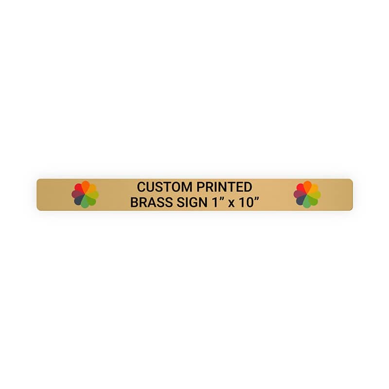Horizontal Full Color Brass Signs 1" x 10"