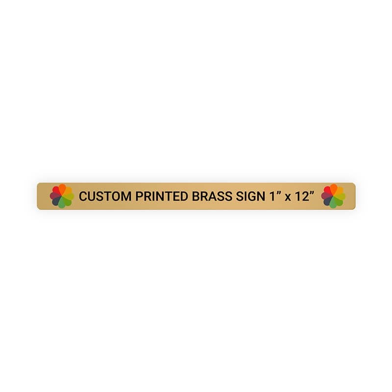 Horizontal Full Color 1" x 12" Brass Signs