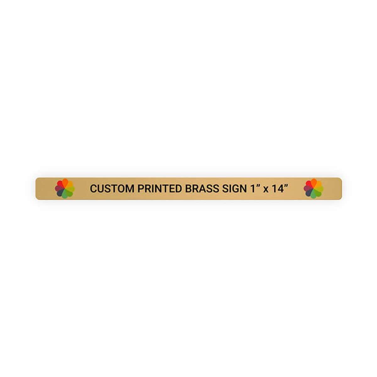 Horizontal Full Color Brass Signs 1" x 14"