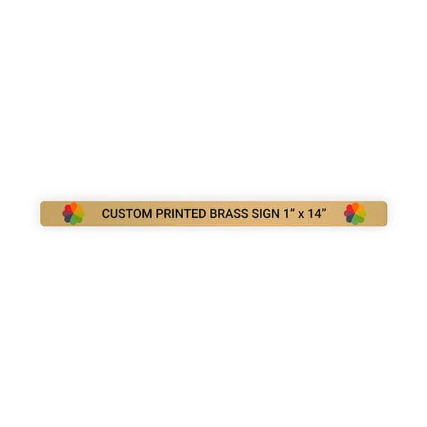 Horizontal Full Color 1" x 14" Brass Signs 