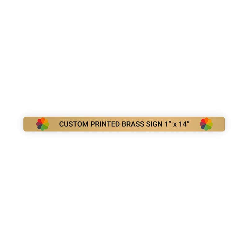 Horizontal Full Color Brass Signs 1" x 14"
