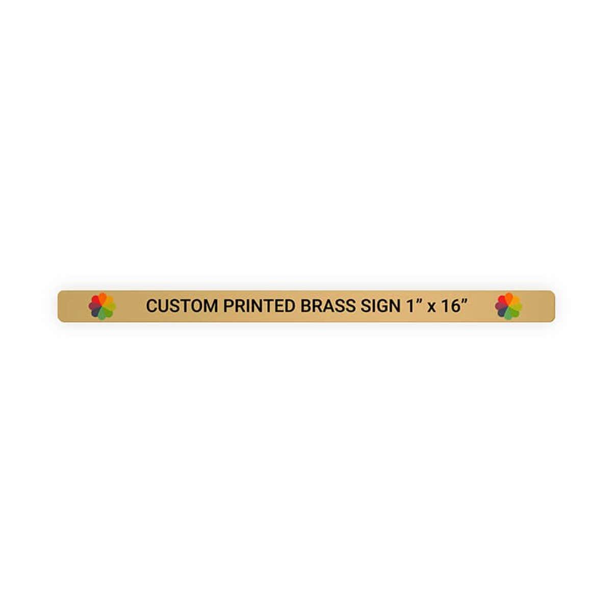 Horizontal Full Color Brass Signs 1" x 16"