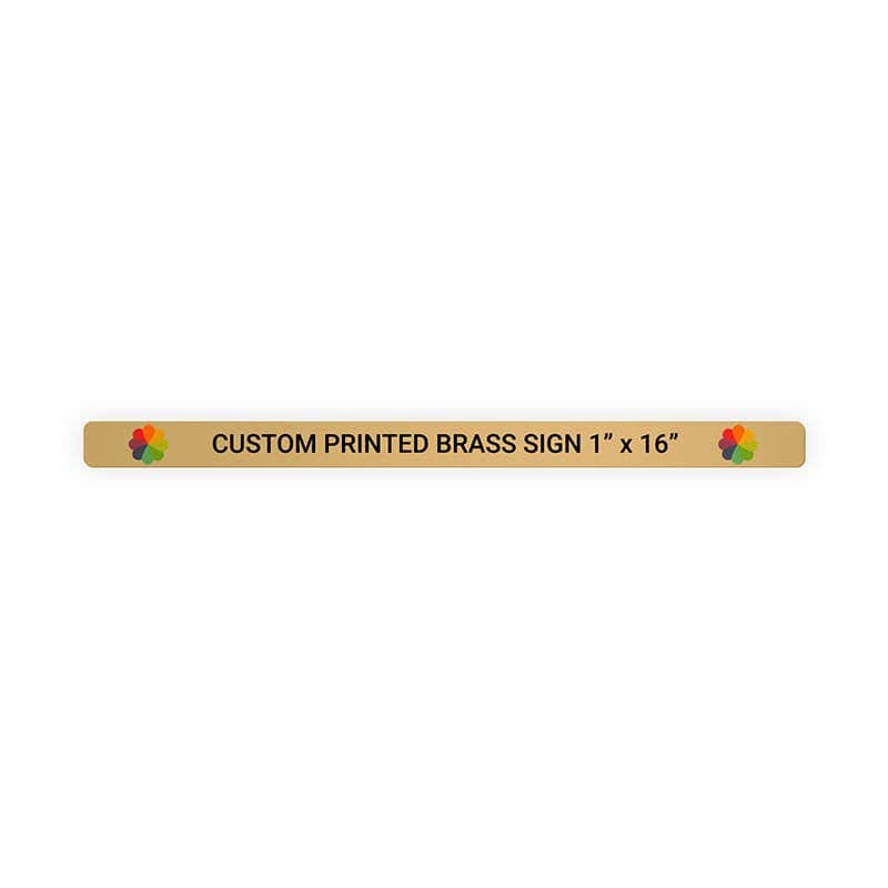 Horizontal Full Color Brass Signs 1" x 16"