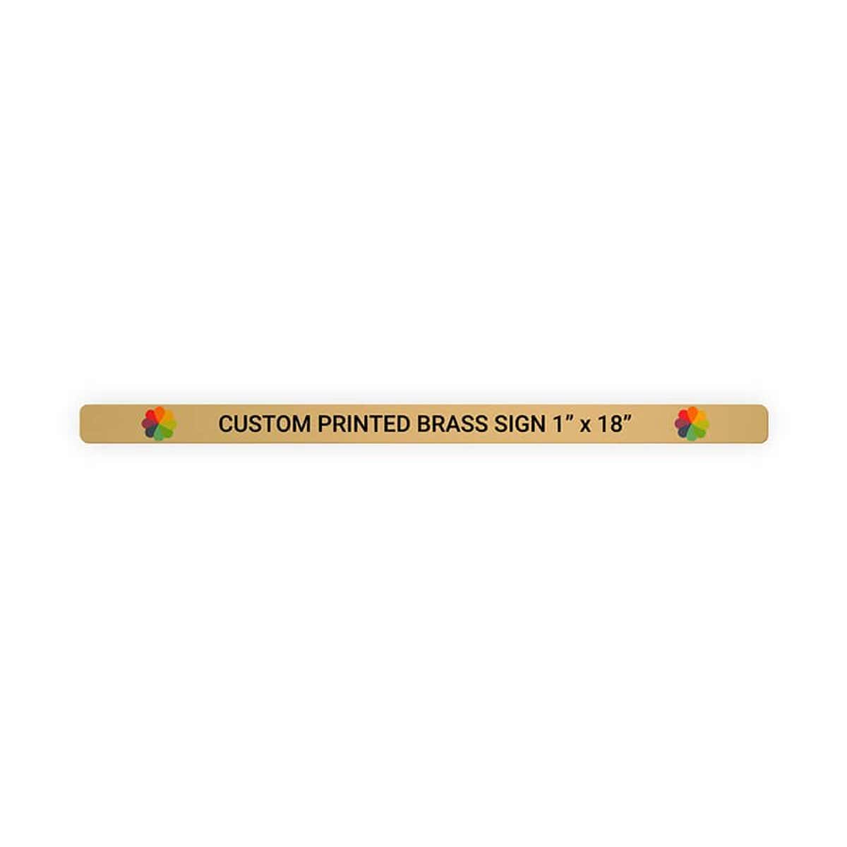 Horizontal Full Color Brass Signs 1" x 18"
