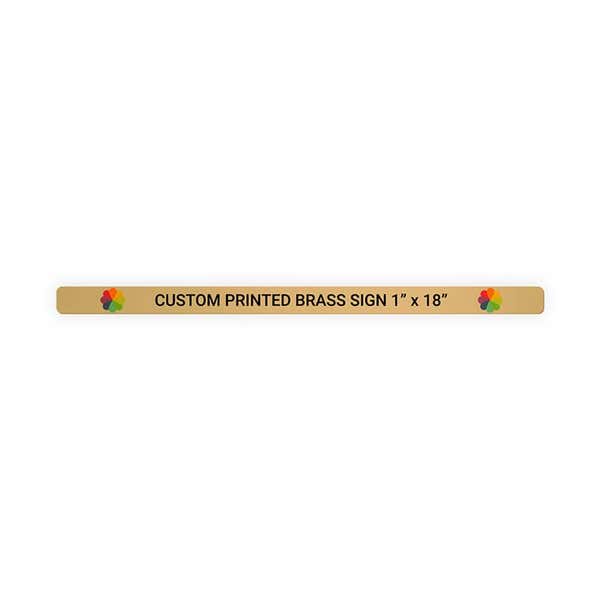 Horizontal Full Color 1" x 18" Brass Signs 