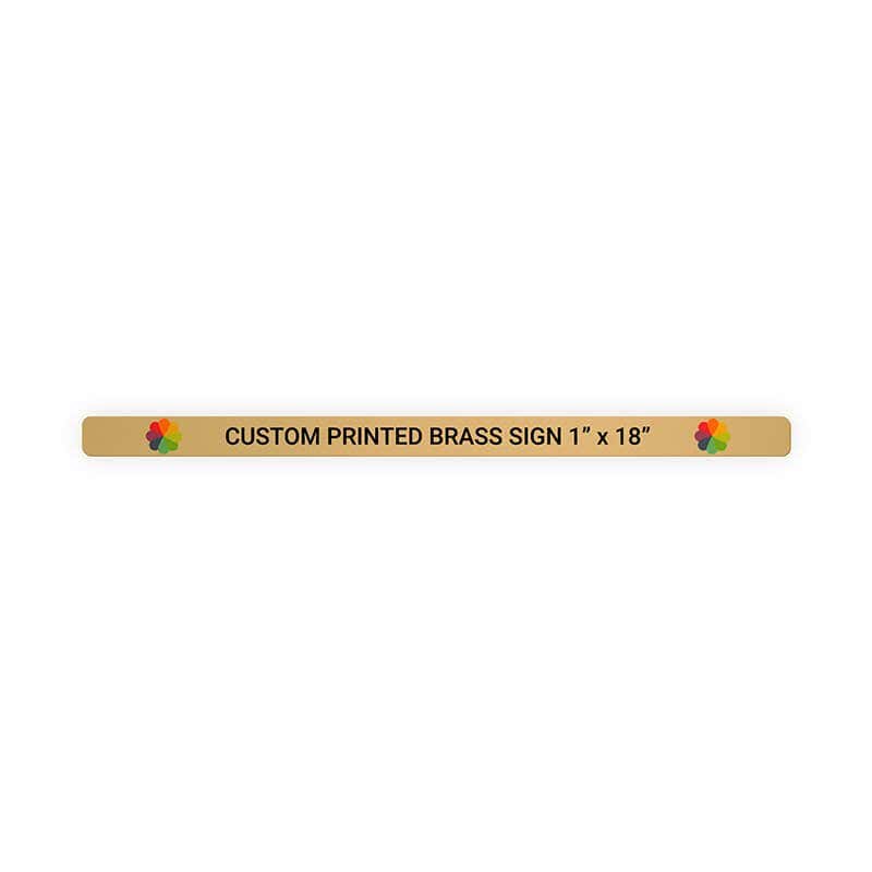 Horizontal Full Color Brass Signs 1" x 18"