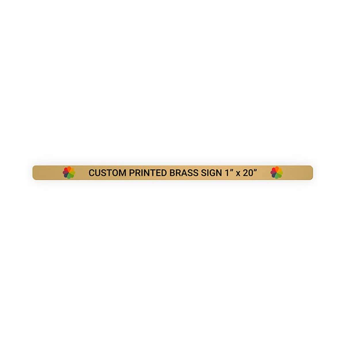 Horizontal Full Color Brass Signs 1" x 20"