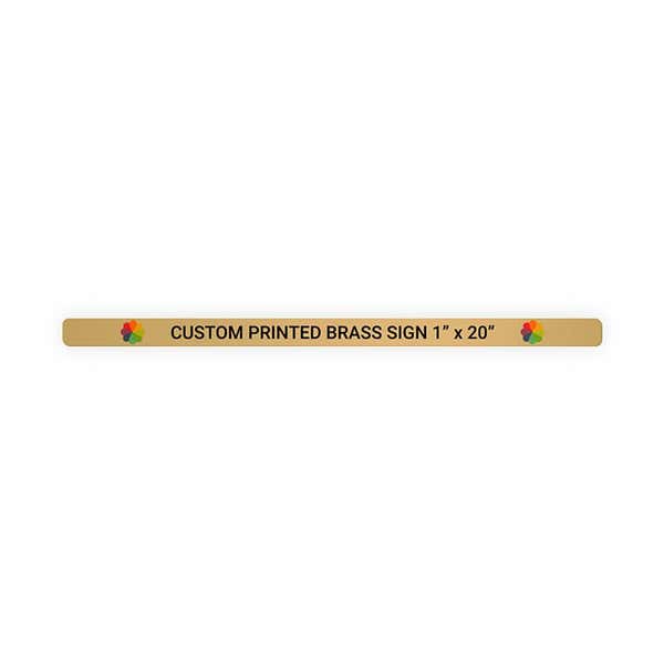 Horizontal Full Color 1" x 20" Brass Signs 