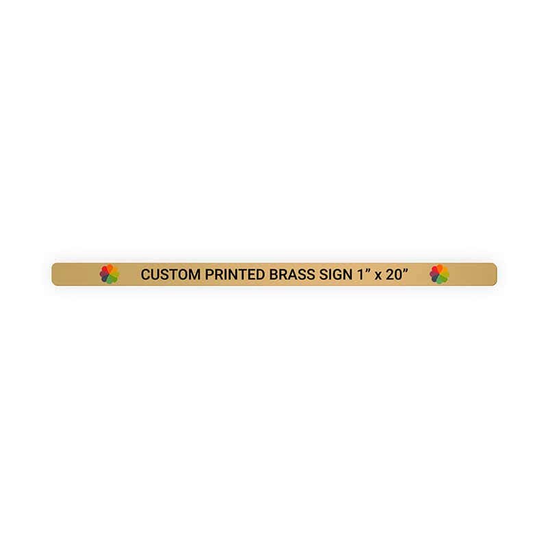 Horizontal Full Color Brass Signs 1" x 20"