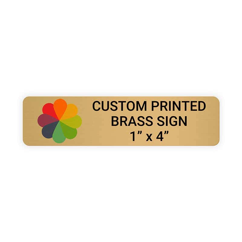 Horizontal Full Color Brass Signs 1" x 4"