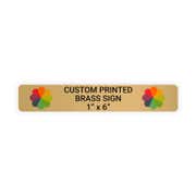 Horizontal Full Color 1" x 6" Brass Signs 