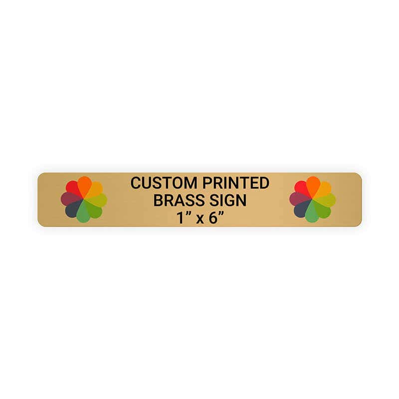 Horizontal Full Color Brass Signs 1" x 6"