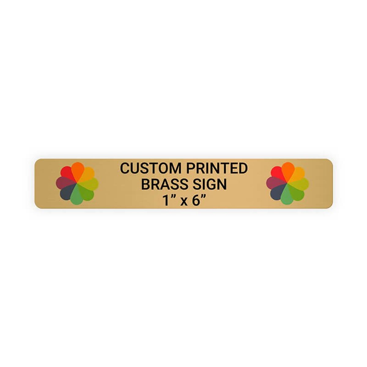Horizontal Full Color Brass Signs 1" x 6"