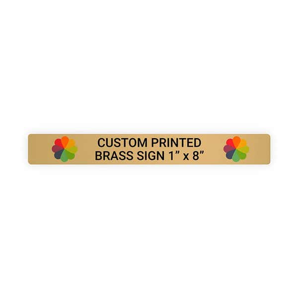 Horizontal Full Color 1" x 8" Brass Signs