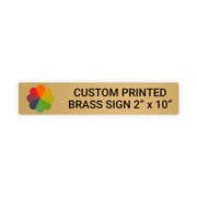 Horizontal Full Color 2" x 10" Brass Signs 