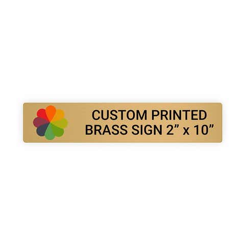 Horizontal Full Color 2" x 10" Brass Signs 