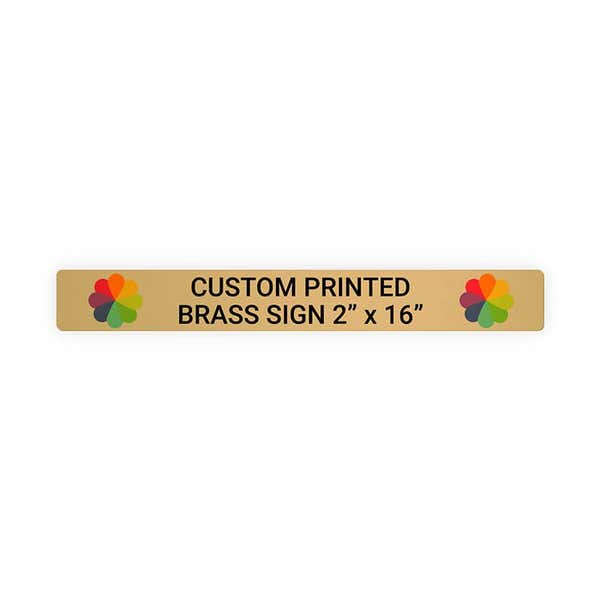 Horizontal Full Color 2" x 16" Brass Signs 